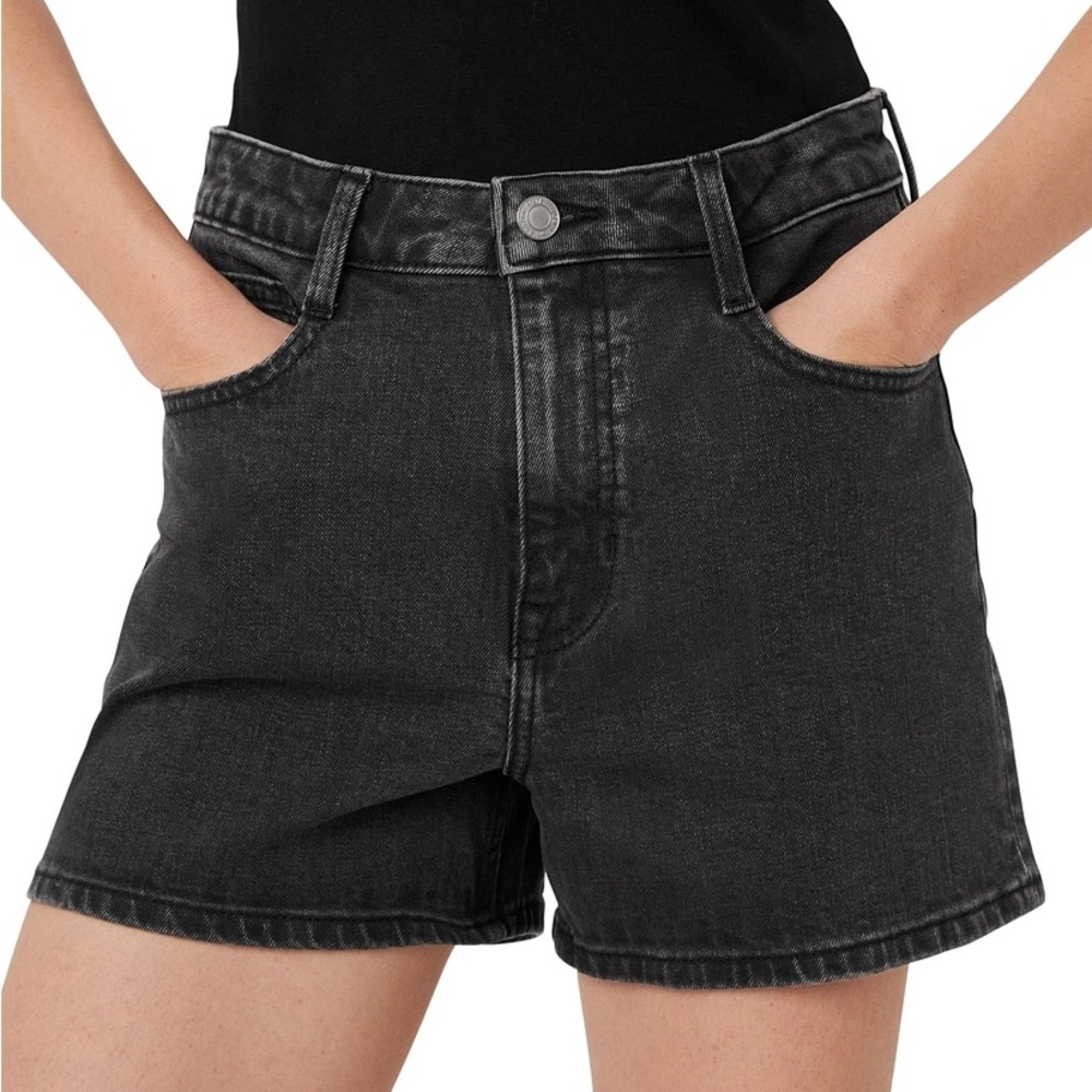 Frank & Oak Black Jean Stevie Shorts Relaxed Fit